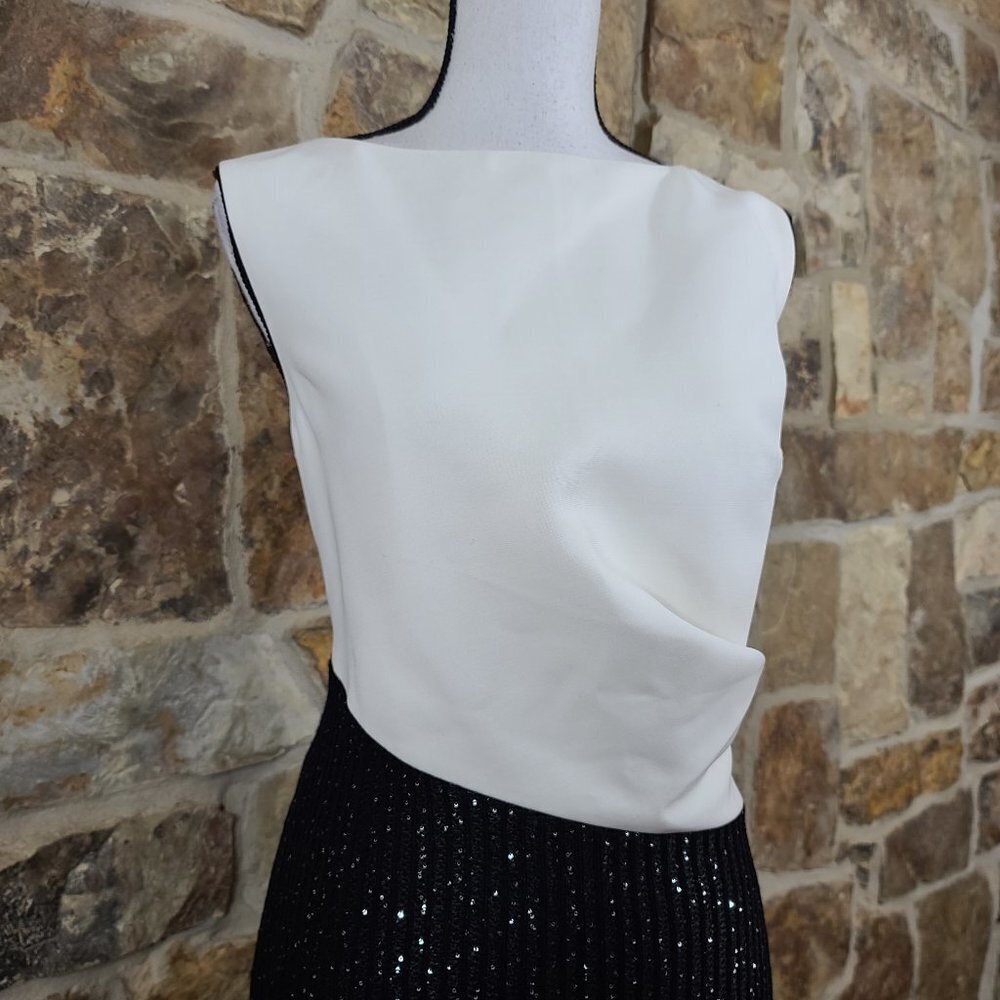 NWT St John 12 Colorblock Tuxedo Cocktail Dress - Picture 3 of 11